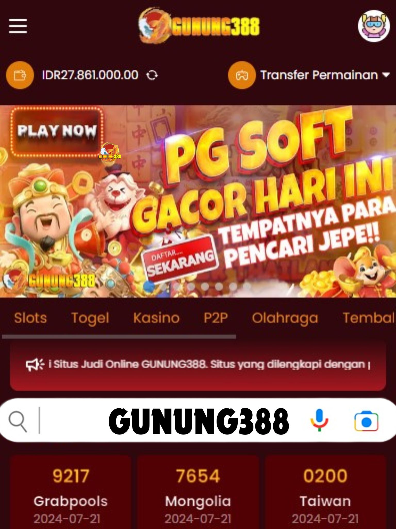 GUNUNG388 : Slot Gacor Deposit Pulsa Tanpa Potongan 2024.